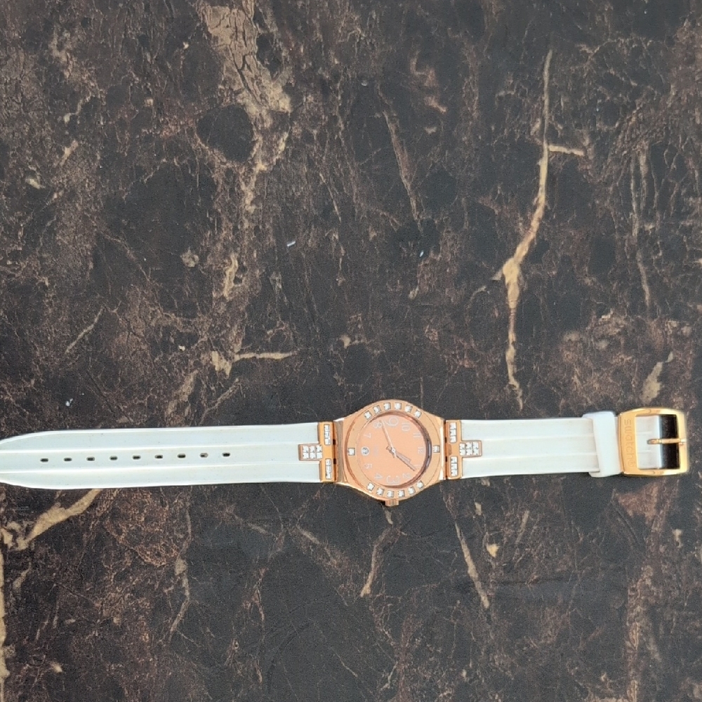Swatch - Rose Gold and White Watch